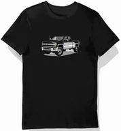 Koszulki męskie - Koszulka męska czarna z grafiką masywnego Chevrolet Silverado XL - miniaturka - grafika 1