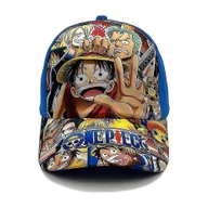 Czapki dla dzieci - Anime One Piece Baseball Cap Cartoon Print Regulowany daszek Czapka dla dzieci Chłopcy Dziewczęta -NMAOV Niebieski - miniaturka - grafika 1
