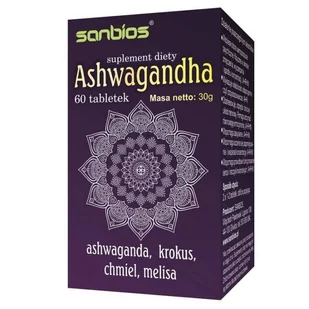 SANBIOS SANBIOS Ashwagandha 60 tabl. 21SANASHWA - Suplementy naturalne - miniaturka - grafika 1