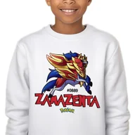 Bluzy dla dziewczynek - Bluza Dziecięca Biała Bez Kaptura Prezent Dla Dziecka Zamazenta 116 Wzory - miniaturka - grafika 1