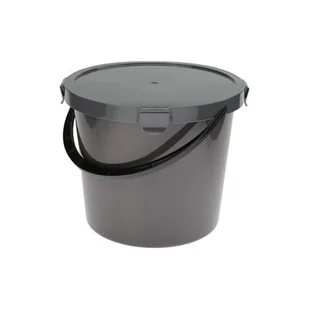 Wiadro z pokrywą Berry 10 L PT-6079 szare - Inne artykuły do sprzątania - miniaturka - grafika 1