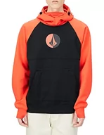 Bluzy męskie - Volcom Męska bluza z kapturem Hydro Riding, Orange Shock, M, Orange Shock, M - miniaturka - grafika 1