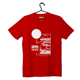 T-shirt koszulka Toyota Supra czerwona-XXL - Odzież do sportów motorowych - miniaturka - grafika 1