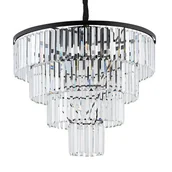 Lampy sufitowe - Nowodvorski Luksusowy żyrandol kryształowy CRISTAL BLACK 12x E14 40W czarny 7614 - miniaturka - grafika 1