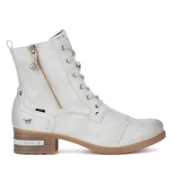 Botki damskie - Botki Mustang 1229-513 Biały - miniaturka - grafika 1