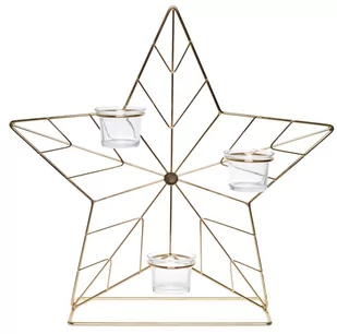 Świecznik gwiazda złota, 41x10x40 cm - Świeczniki - miniaturka - grafika 1