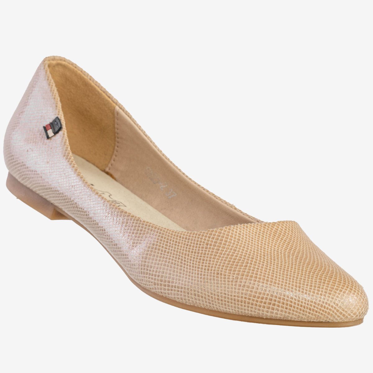 Baleriny Damskie Ekoskóra Buty Eleganckie Na Lato Beżowe Jezzi SA23-2 Beżowy 38