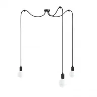 Lampy sufitowe - Czarna lampa pająk Loft multi metal line X3 lampa wisząca KOLOROWE KABLE - miniaturka - grafika 1