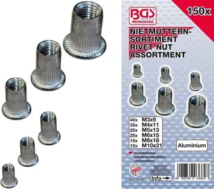Bgs Technic Tulejki redukcyjne do gwintów, aluminiowe, 150 szt. B.14127 - Narzędzia warsztatowe - miniaturka - grafika 1