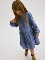 Sukienki i spódniczki dla dziewczynek - Reserved - Sukienka w haftowane kwiaty - jasnoniebieski - miniaturka - grafika 1