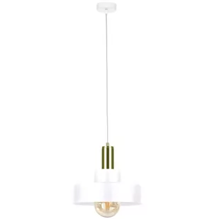 KET LAMPA wisząca loftowa OPRAWA okrągły ZWIS metalowy biały złoty - Lampy sufitowe - miniaturka - grafika 1