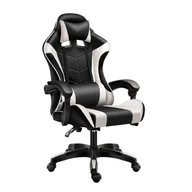 Fotele gamingowe - Fotel gamingowy GAME EXTREME ekoskóra czarno-biały FG-007 - miniaturka - grafika 1