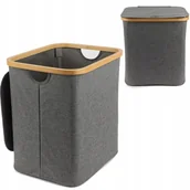 Kosze na bieliznę - Kosz na pranie, 60 litrów, składany, stojący, 40x33x45 cm, szary - miniaturka - grafika 1