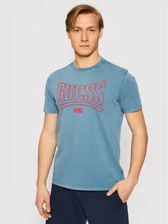 Koszulki męskie - GUESS T-Shirt MBGI31 R9RM3 Niebieski REgular Fit - grafika 1