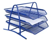 Półki na dokumenty - NET Półka na dokumenty siatka niebieska 3 szuflady 3A Net W2001 - miniaturka - grafika 1
