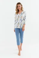 Piżamy damskie - Piżama 400 Biało-Niebieski (Rozmiar M) - miniaturka - grafika 1