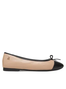 Tommy Hilfiger Baleriny Toe Cap Leather Ballerina FW0FW08759 Écru - Baleriny - miniaturka - grafika 1