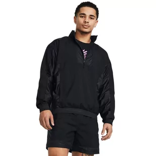 Męska bluza treningowa nierozpinana z kapturem Under Armour Curry Woven Jacket - czarna - UNDER ARMOUR - Koszulki sportowe męskie - miniaturka - grafika 1