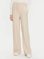 Spodnie sportowe damskie - Tommy Hilfiger Spodnie dzianinowe UW0UW05523 Beżowy Relaxed Fit - miniaturka - grafika 1
