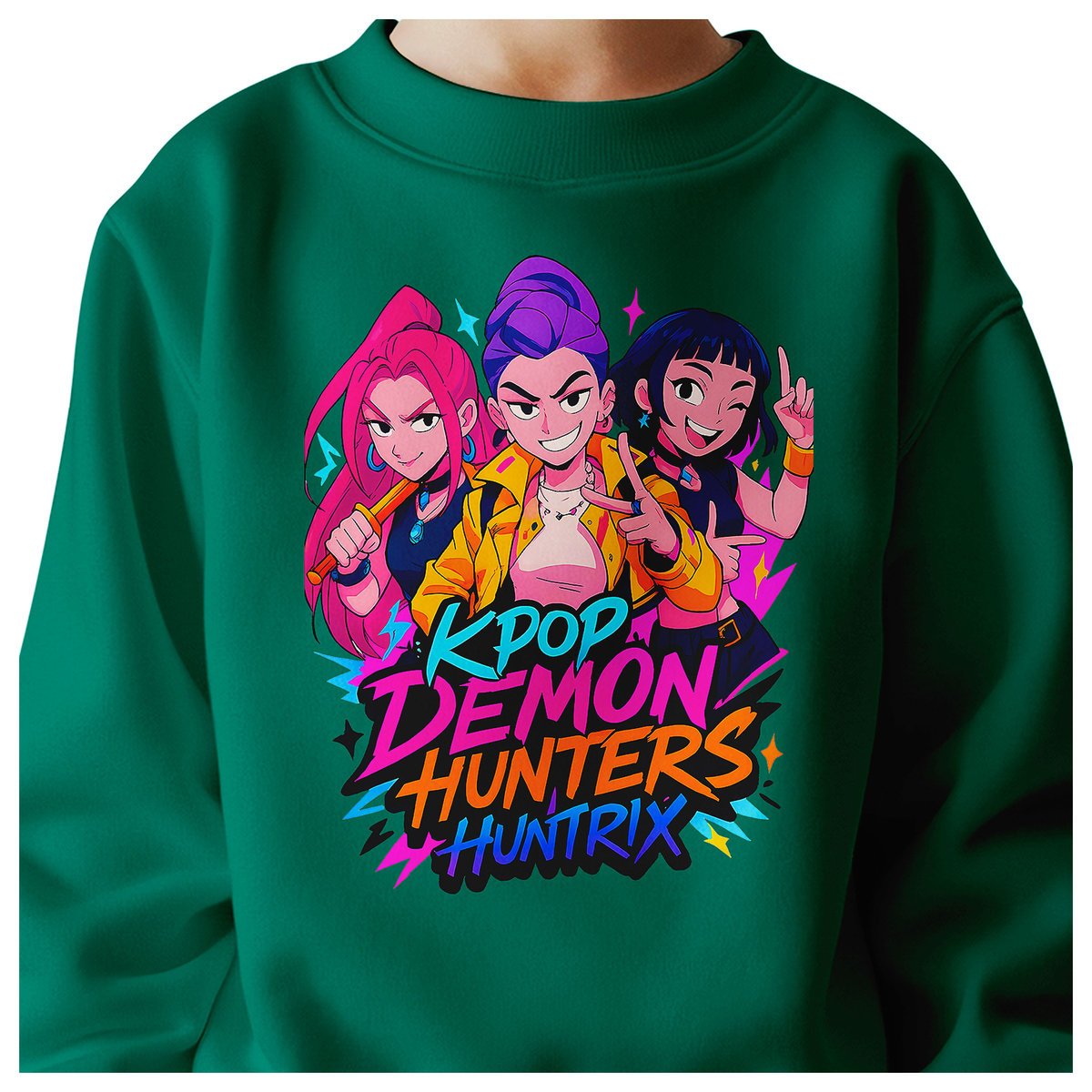 BLUZA DZIECIĘCA KPOP DEMON HUNTERS HUNTRIX 104 BAWEŁNIANA JAKOŚĆ