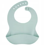 Śliniaki i fartuszki - CANPOL BABIES ŚLINIAK SILIKONOWY Z KIESZONKĄ KIESZEŃ REGULOWANY ZIELONY - miniaturka - grafika 1