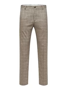 SELECTED HOMME Spodnie męskie 175 Slim Fit w kratkę, Brownie, 42 - Spodnie męskie - miniaturka - grafika 1