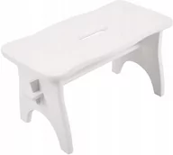 Taborety i hokery - Ryczka Biała Drewniana Mały Taboret 38X19X21 Cm - miniaturka - grafika 1