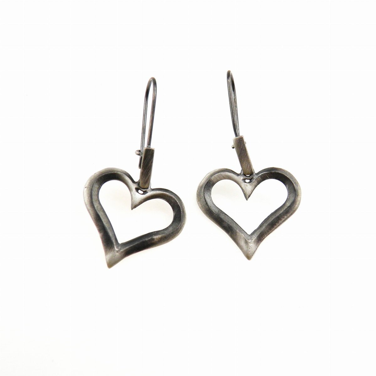 Serce III grafitowe - kolczyki srebrne