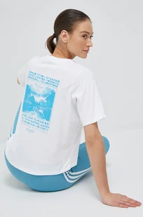 Columbia t-shirt bawełniany kolor biały - Koszulki sportowe damskie - miniaturka - grafika 1