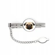 Spinki do mankietów i krawatów - Mops Pug pies geometryczny Spinka do krawata - miniaturka - grafika 1