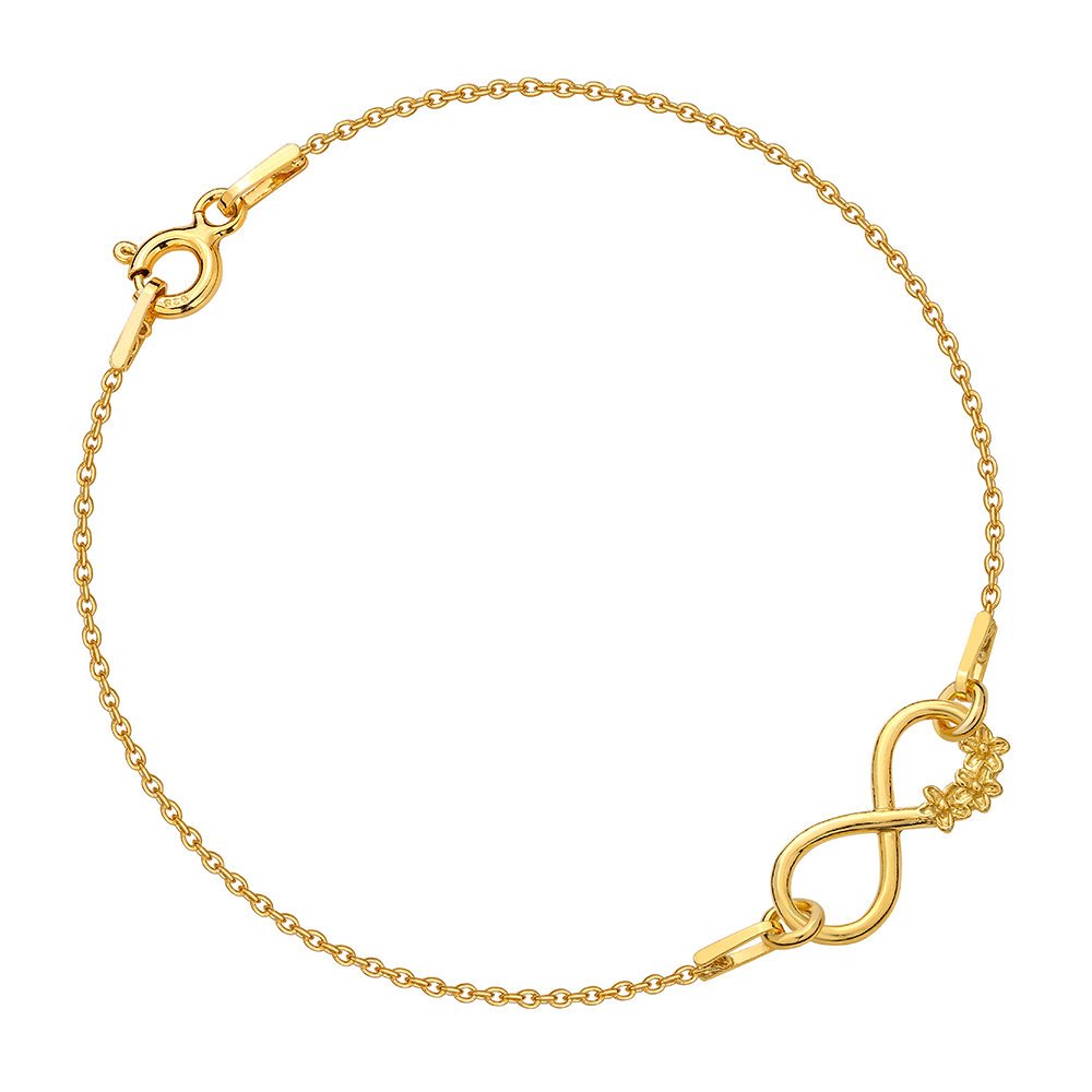 MYNESS Bransoletka - nieskończoność z kwiatkami, rozmiar 17 cm