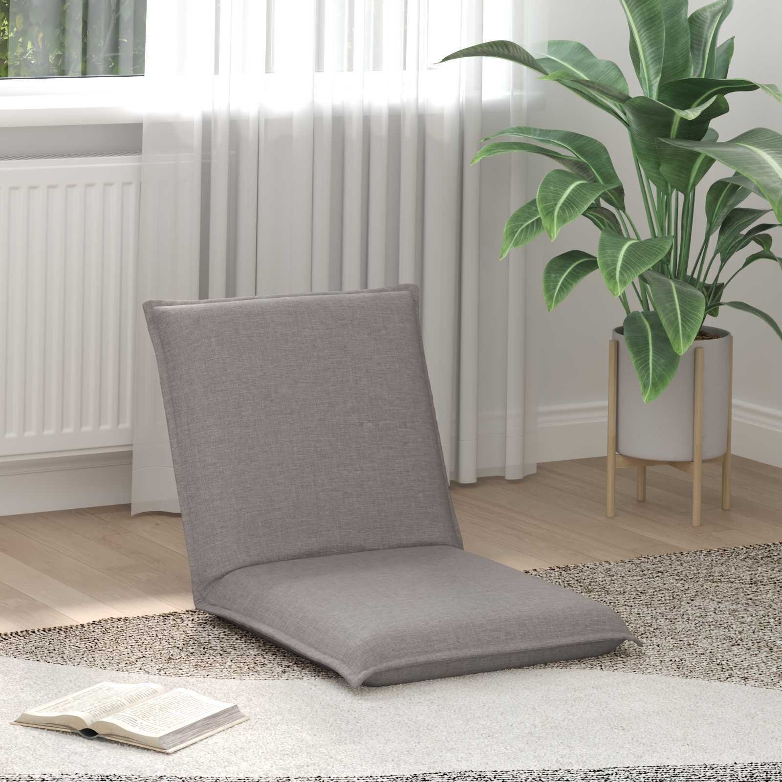 vidaXL vidaXL Krzesło na podłogę Ciemnoszary 54 x 64 x 59 cm tkanina