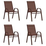 Fotele i krzesła ogrodowe - Lumarko Sztaplowane krzesła ogrodowe, 4 szt., brąz, tworzywo textilene - miniaturka - grafika 1