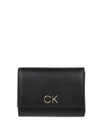 Portfele - Calvin Klein Bezpieczny Portfel Damski Re-Lock Trifold Md Black K60K608994 Bax - miniaturka - grafika 1