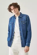 Koszule męskie - LEE REGULAR WESTERN MĘSKA KOSZULA JEANSOWA DIPPED BLUE L66WPLLA 112145397 - Lee - miniaturka - grafika 1