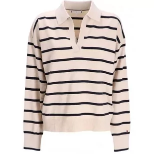 Sweter damski Tommy Hilfiger polo w paski z długim rękawem-S - Swetry damskie - miniaturka - grafika 1