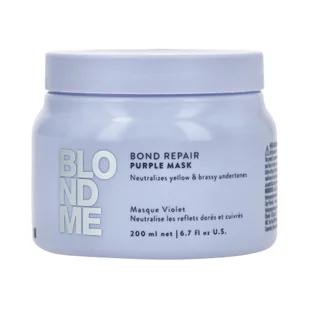 SCHWARZKOPF BLOND ME BOND REPAIR PURPLE Neutralizująca maska do włosów siwych i blond 200ml - Maski do włosów - miniaturka - grafika 1