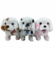 Zabawki interaktywne dla dzieci - Piesek Interaktywny Chodzący i Szczekający Z Dzwoneczkiem Pluszowy - miniaturka - grafika 1