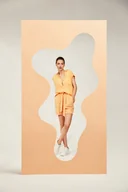 Spodenki damskie - Bawełniane szorty z wiązaniem w talii -XS - miniaturka - grafika 1