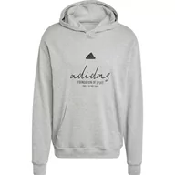 Bluzy męskie - adidas Męska bluza z kapturem z motywem francuskiego frotte, Średni szary wrzos, XL - miniaturka - grafika 1