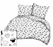 Pościel - pościel bawełna lux 160x200 + 2 poszewka B 255-4 miki kokardy różowo białe - miniaturka - grafika 1