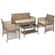 Meble ogrodowe - MEBLE OGRODOWE ZESTAW komplet na taras ogród STÓŁ fotele sofa - miniaturka - grafika 1