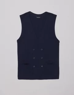 kamizelka gussola slim fit granatowy - Kamizelki męskie - miniaturka - grafika 1