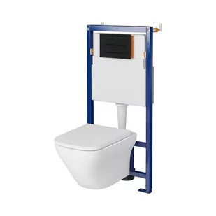 Zestaw Cersanit Larga miska WC+ stelaż+ deska+przycisk czarny mat - Stelaże i zestawy podtynkowe do WC - miniaturka - grafika 1
