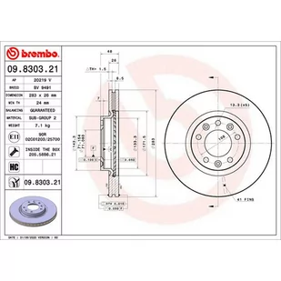 Tarcza hamulcowa BREMBO 09.8303.21 - Tarcze hamulcowe - miniaturka - grafika 1