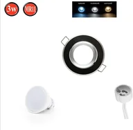 Żarówki LED - Reflektor wpuszczany Obrotowy 35° GU10 Ø70mm Otwór wiercony aluminium w komplecie GU10 5W Chłodna biała 350lm żarówka LED Czarny Szczotkowany Okrągły - miniaturka - grafika 1