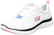 Sneakersy damskie - Skechers Damskie sneakersy Flex Appeal 4.0-Brilliant Vie, Biała siatka czarny różowy wykończenie, 38 EU - miniaturka - grafika 1