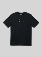 Koszulki dla chłopców - T-shirt z wyhaftowanym logo i nadrukiem z motywem z tyłu - miniaturka - grafika 1