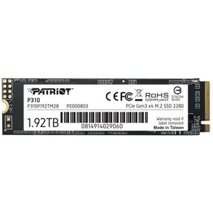 Patriot Dysk SSD P310 1.92TB m.2 2280 2100/1800 PCIe NVMe Gen3 x 4 P310P192TM28 - Dyski SSD - miniaturka - grafika 1
