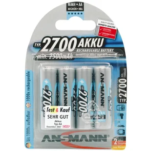 ANSMANN Ansmann Mignon NiMh Bateria 4xAA 2700mA (5030842) - Akumulatory ogólnego zastosowania - miniaturka - grafika 1